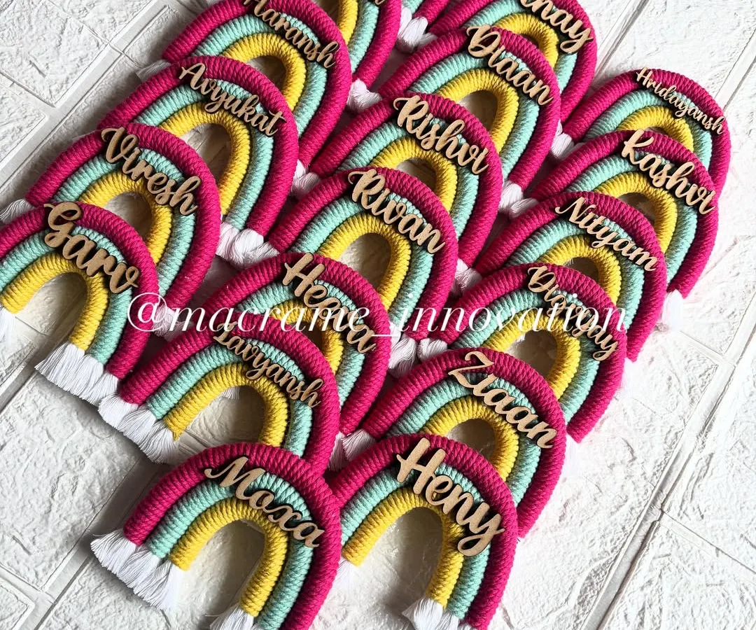 This was a big batch of personalized rainbow magnets for a birthday party. I love making these because they add such a happy, colorful touch to any fridge, and they make for a return gift that guests will actually use and remember.