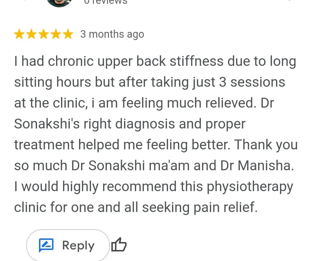 This review from a happy patient highlights the core of my practice: right diagnosis and proper treatment. It’s incredibly rewarding to see someone relieved from chronic upper back stiffness after just a few sessions at the clinic.