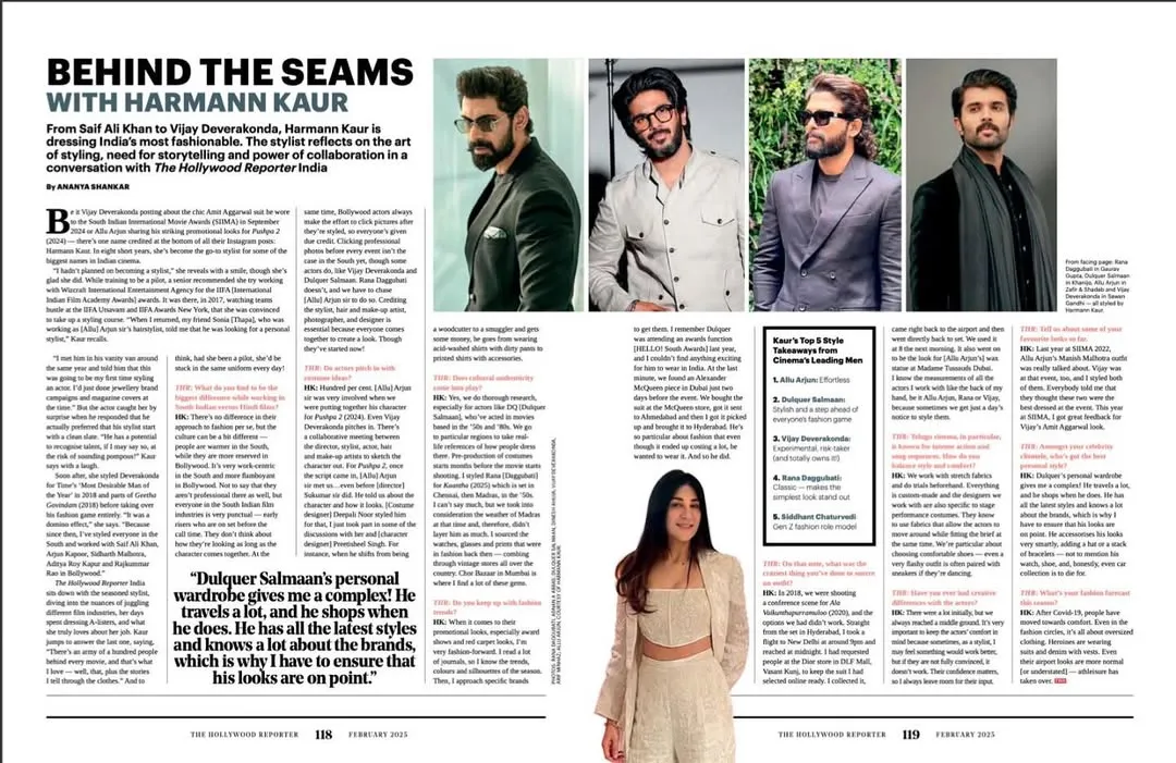 A peek into my process and collaborations with some of the industry's finest, as featured in The Hollywood Reporter. I believe styling is about weaving a narrative with every look.