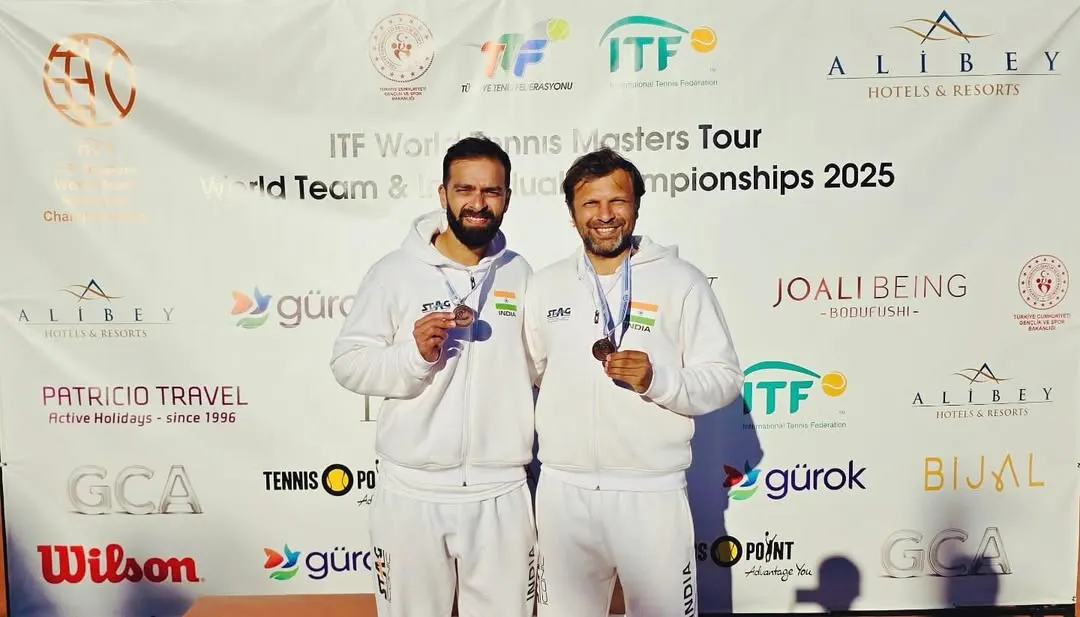 Here is the result of that dedication. My brother and our academy player, Kartikeya Singh Verma, with his bronze medal at the ITF World Tennis Masters Tour World Championships in Turkey. This is a massive achievement that makes our entire team immensely proud.