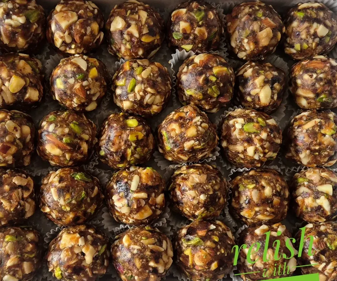 My Dryfruit Laddoos are one of my most popular healthy options. They are completely free of sugar or jaggery, getting their natural sweetness from dates and packed with the crunch of almonds, cashews, and pistachios.