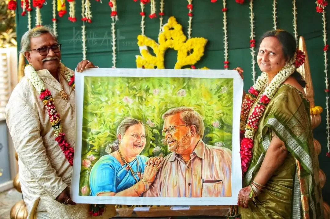 It brings me so much joy to see my clients celebrating their anniversary with a custom oil painting that captures a cherished memory.