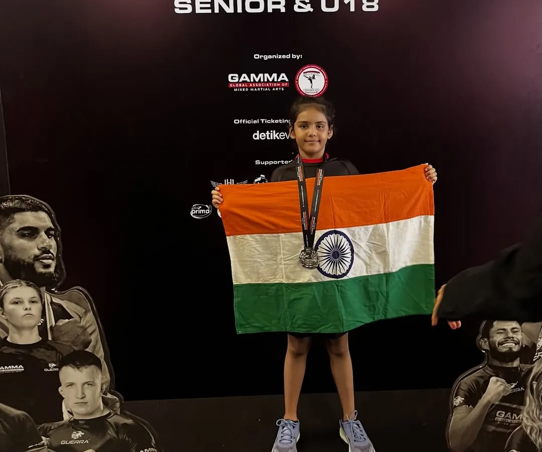This is what happens when dedication meets opportunity. Our fighter, Mishty Pandya, holding the Indian flag high after winning a silver medal at the GAMMA World MMA Championships. We don't just dream of greatness; we travel the world and earn it. This is the level we push our students to achieve.