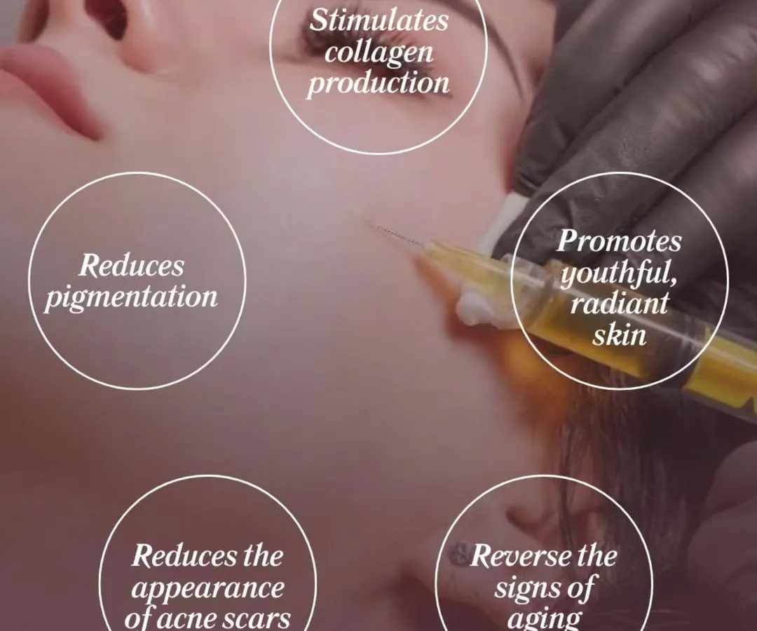This is how we achieve that natural glow from within. Our PRP treatment uses your own plasma to stimulate collagen, reduce pigmentation and acne scars, and reverse the early signs of aging for youthful, radiant skin.