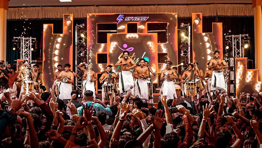We live for moments like this. On stage, under the lights, with the crowd's energy matching our own. This is the high-voltage atmosphere we bring to college fests and large-scale events.