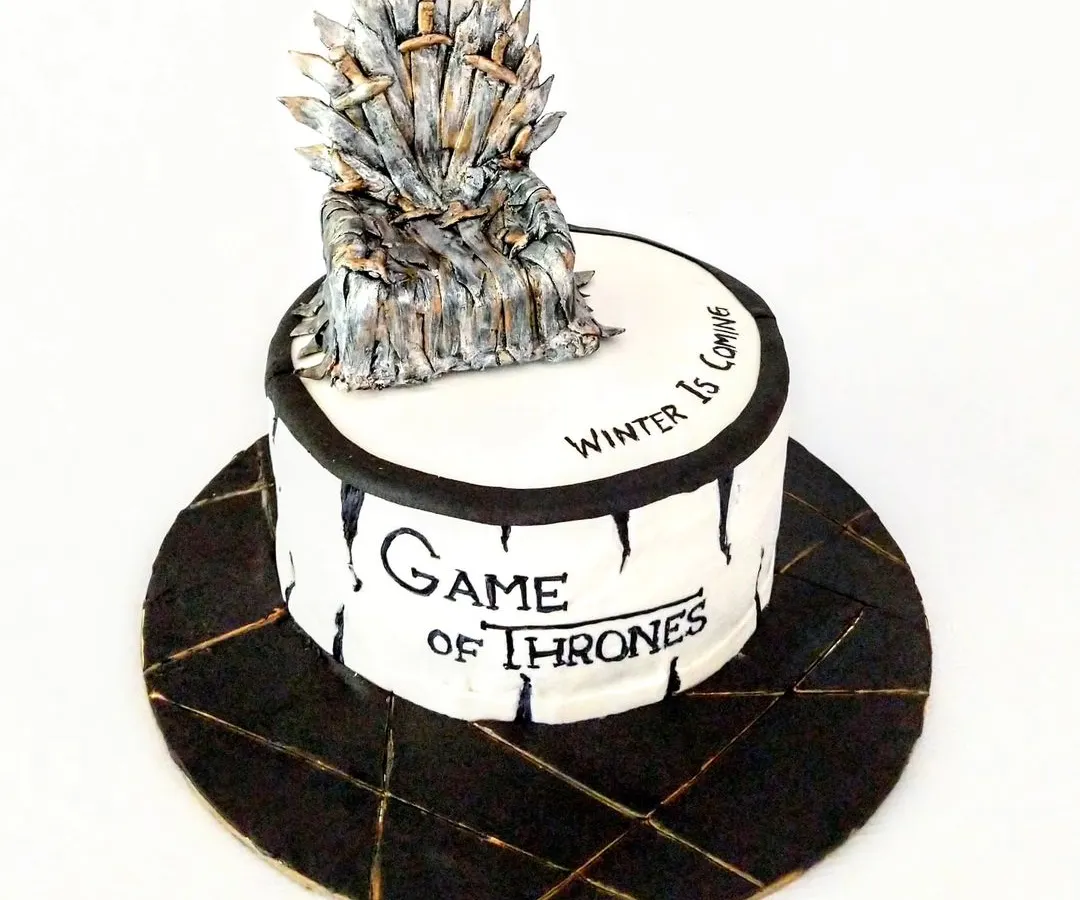 For the ultimate Game of Thrones fan, I handcrafted this Iron Throne cake. Each and every sword on the throne was individually made from fondant, a process that took hours but was worth it for the final look. The cake itself was a rich Ferrero Rocher flavor.