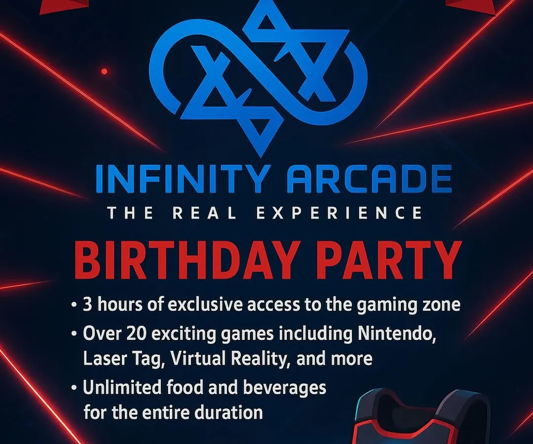 We make birthday planning easy and epic. Our all-inclusive party package gives you 3 hours of exclusive access to over 20 games, including Laser Tag and VR, plus unlimited food and drinks. You just bring the crew, we'll handle the fun.