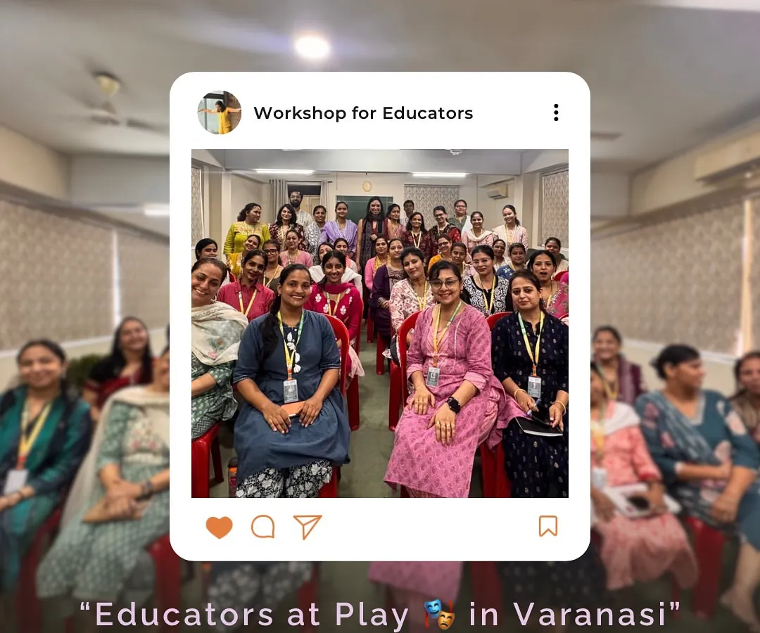 A wonderful group of educators at play during a workshop in Varanasi. My sessions for teachers are all about sharing practical, simple techniques to make any lesson more engaging and memorable through storytelling.