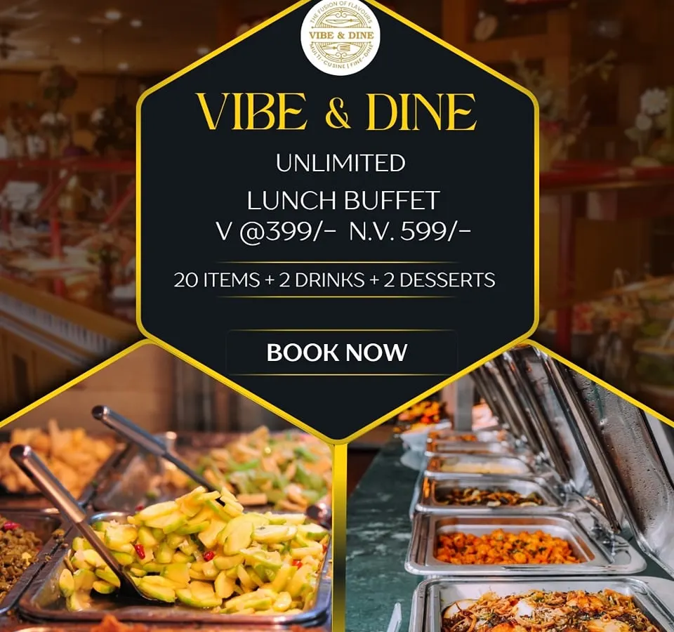 My unlimited lunch buffet is a crowd favorite for a reason. You get over 20 different dishes, including starters, main courses like biryani and noodles, plus drinks and desserts, all starting at a great price.