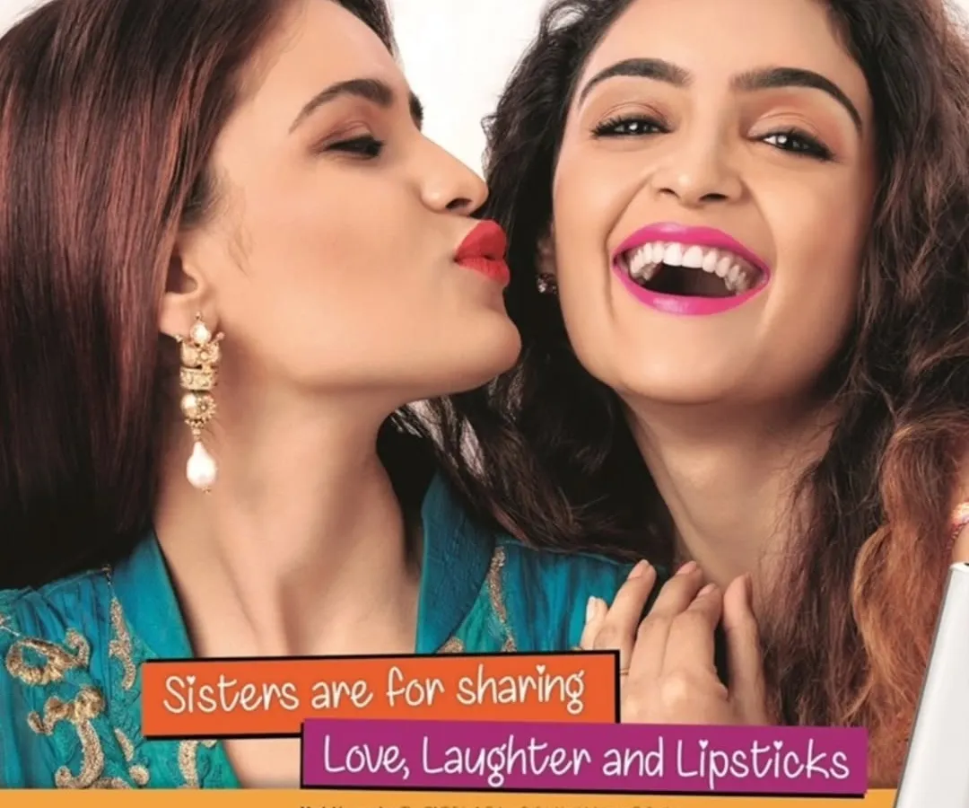 A vibrant lifestyle shot for a lipstick campaign, capturing a moment of joy and friendship. This demonstrates my ability to direct models and create campaign imagery that tells a relatable story for beauty brands.