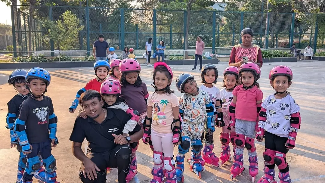 Look at these happy skaters! Our roller skating programs build balance, coordination, and SO much confidence, one happy push at a time.