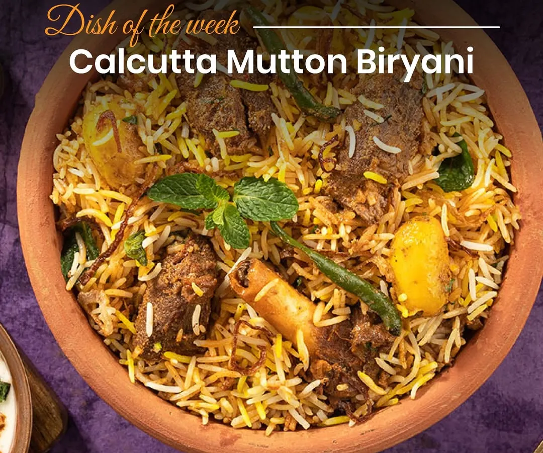 We bring you the legendary Calcutta Mutton Biryani, slow-cooked to perfection. This dish features fragrant basmati rice layered with succulent mutton, soft potatoes, and our secret blend of spices, delivering a royal feast in every bite.