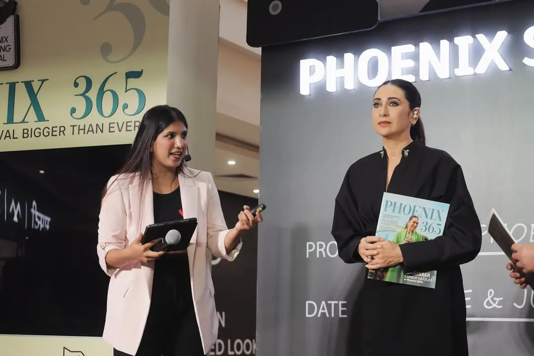 Sharing the stage with the graceful Karisma Kapoor for the Phoenix Shopping Festival. My role as an event moderator is to create a seamless experience, ensuring both the celebrity guest and the audience feel connected and engaged.