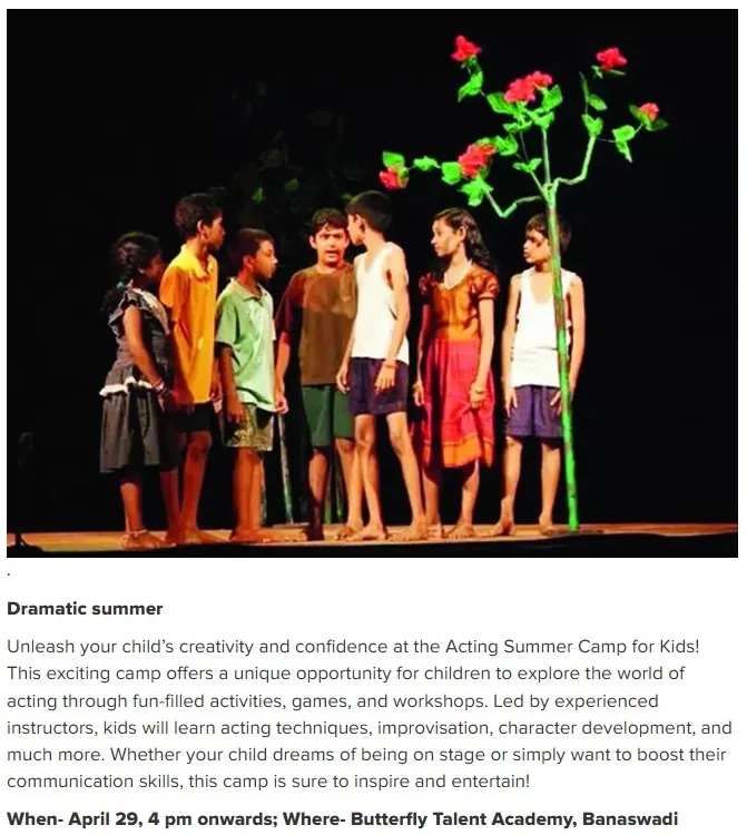 Our young actors take the stage during the Acting Summer Camp showcase. We believe in providing a real platform for children to explore their creativity, build confidence, and learn the art of performance from experienced instructors.