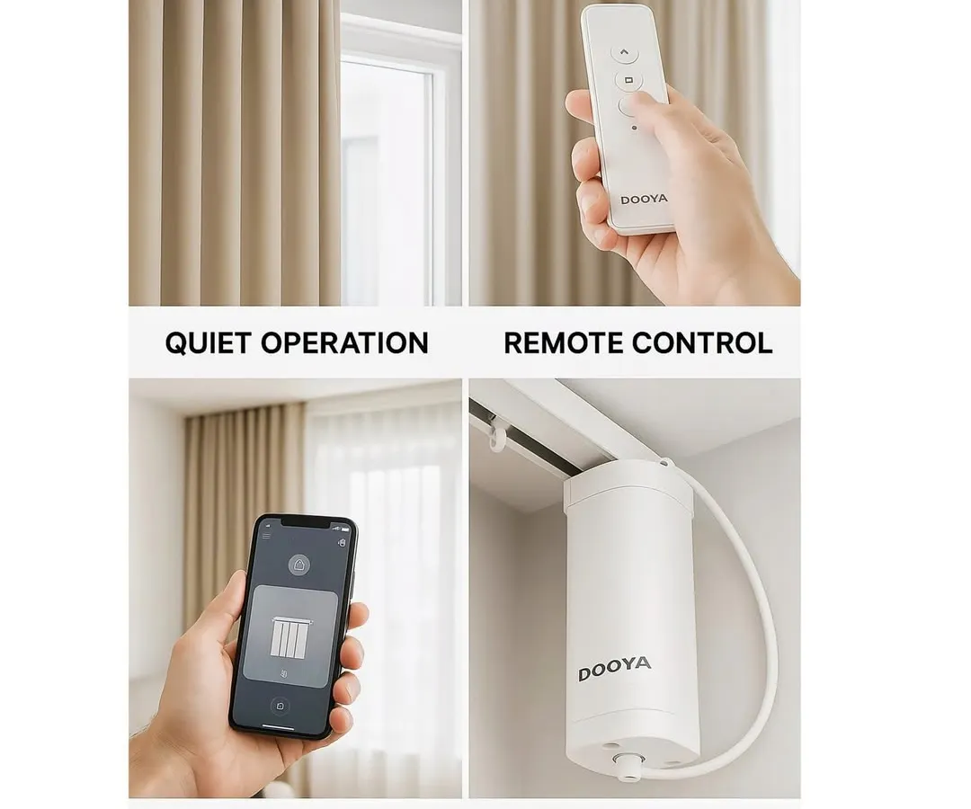 I focus on four key things: silent motors that do not disturb you, multiple control options including a simple remote, full smart home app integration, and an easy, clean installation process. This graphic breaks down the core benefits you get with every automated window treatment.