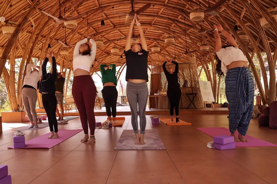 A glimpse into our morning asana practice in the beautiful bamboo shala at Oneness, Rishikesh. We start our days by moving together, breathing with the rhythm of the mountains, and preparing our bodies and minds for the journey ahead.