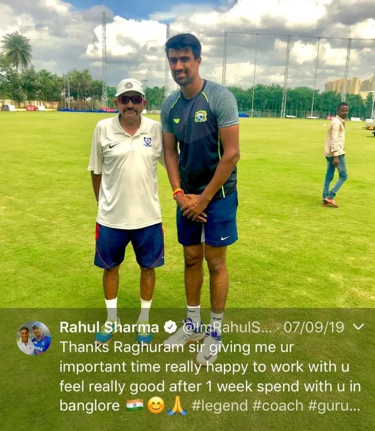 It is always a pleasure to work with dedicated professionals. Here I am with Indian cricketer Rahul Sharma after a productive week of fine-tuning his bowling action and biomechanics here in Bangalore.