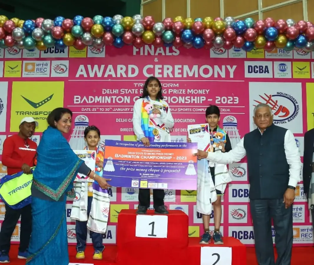 This is what we train for. I am incredibly proud to see my student on the winner's podium, taking a runner-up position at the Delhi State Ranking Prize Money Badminton Championship. This is a result of pure hard work and dedication.