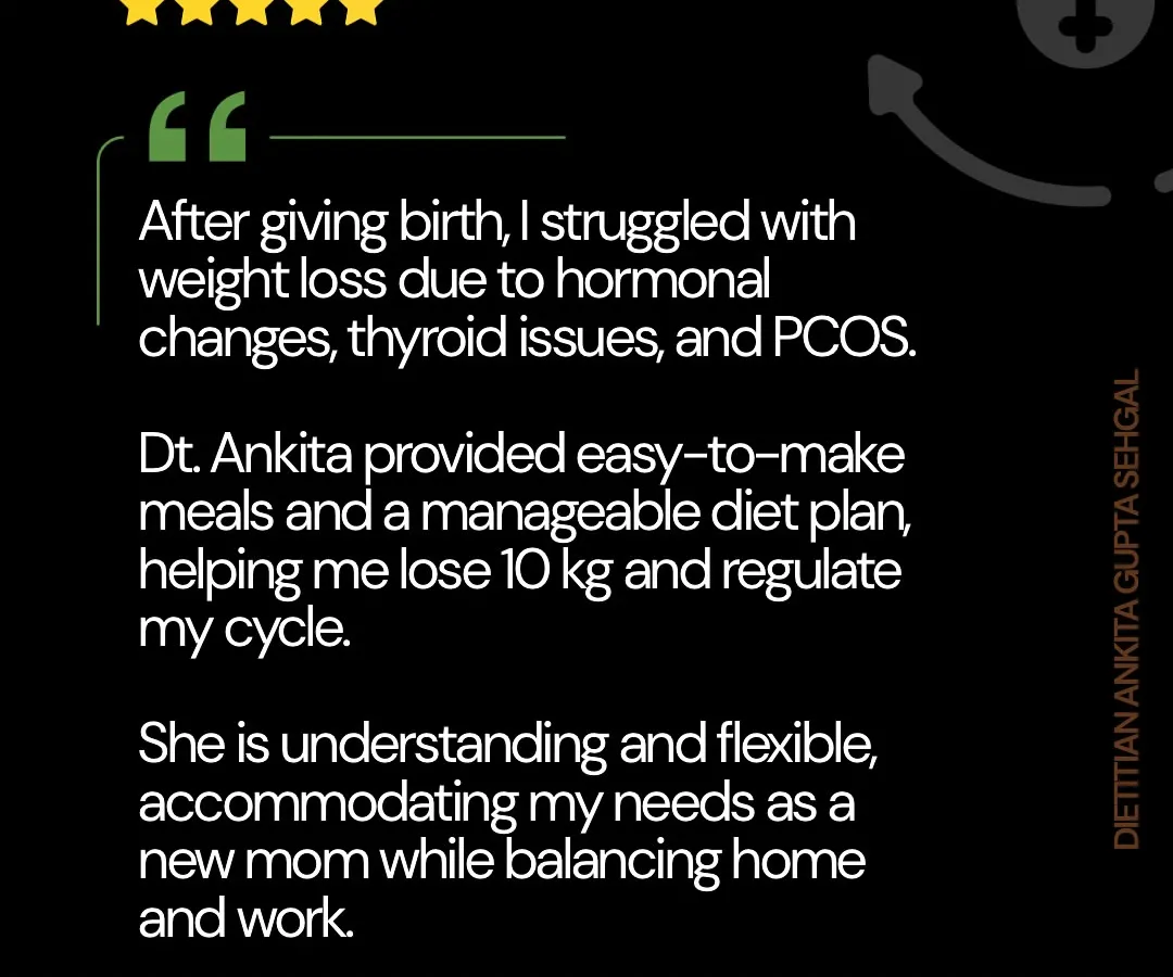 Shivani's story is a powerful reminder of how a personalized diet can help new mothers. She lost 10 kg and regulated her cycle by managing postpartum hormonal changes, thyroid issues, and PCOS with easy-to-make meals.