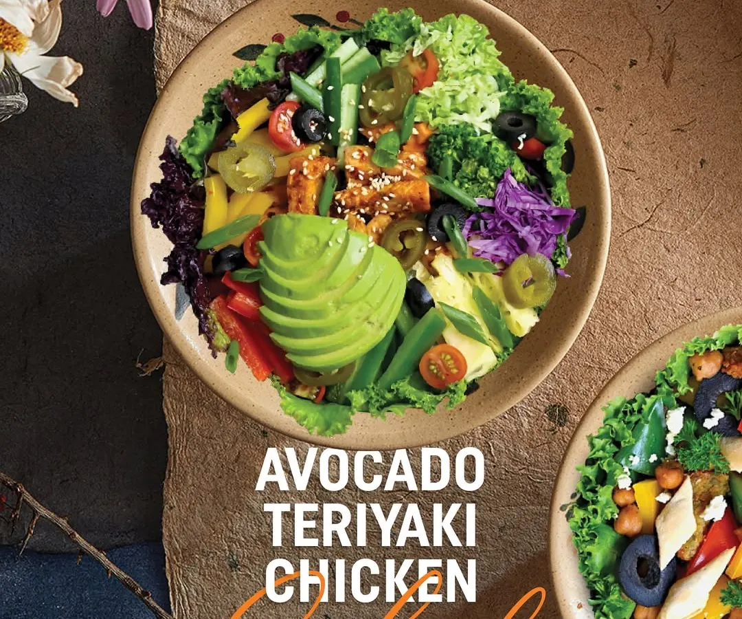 Our Avocado Teriyaki Chicken Salad is a fan favorite for a reason. It features tender teriyaki chicken, creamy avocado, and a rainbow of fresh vegetables, delivering 36.5 grams of protein. It's a complete, satisfying meal that's as delicious as it is nutritious.