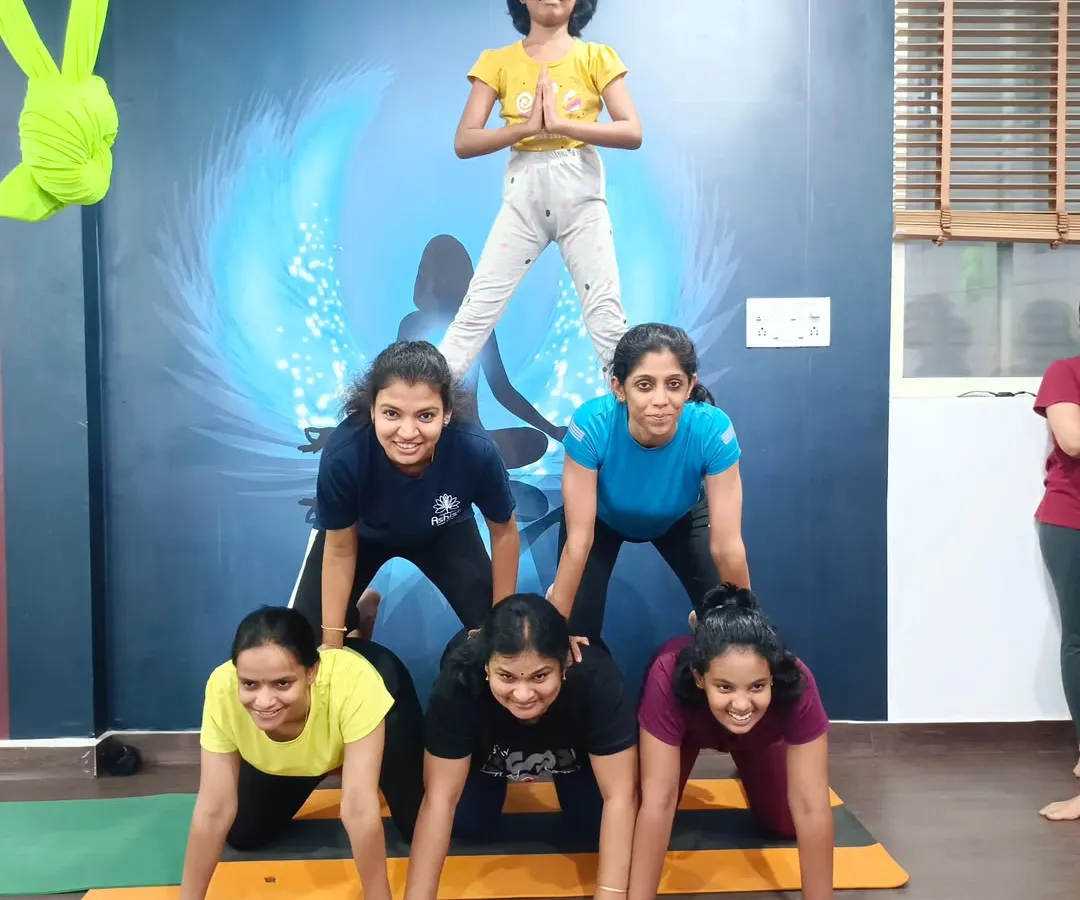 Teamwork makes the dream work. This human pyramid is one of our favorite group activities, teaching kids about support, stability, and how we can achieve more together.