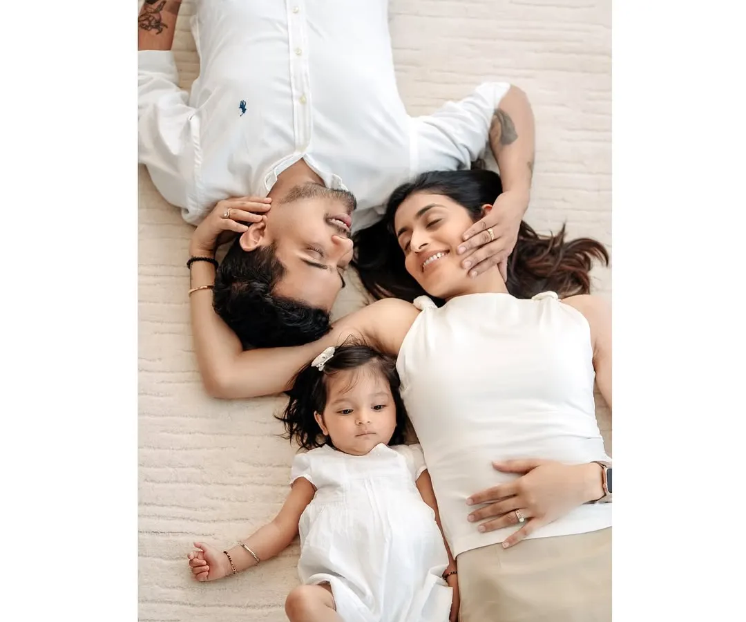 A quiet moment of connection. I arranged this family for an overhead shot to create a beautiful, intimate portrait that focuses entirely on their bond and the love that holds them together.