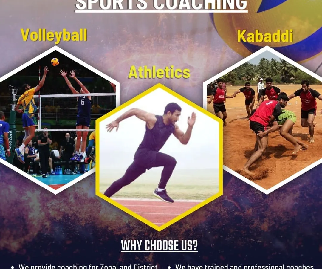 At our Rural Community Development Centre in Hodal, we focus on nurturing competitive talent. This poster highlights our expert coaching for Volleyball, Athletics, and Kabaddi, specifically designed to prepare athletes for Zonal and District level competitions.