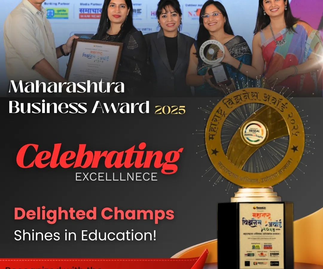 I am incredibly proud to share that Delighted Champs was recognized with the Maharashtra Business Award for our impactful work in education. This award celebrates my commitment to creating meaningful and effective learning experiences.