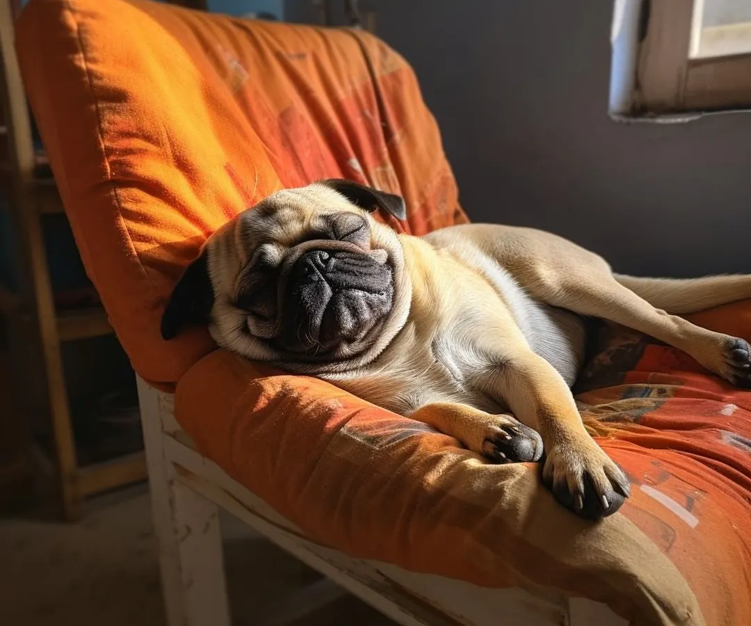 This is what our cage-free promise looks like. After a day of fun, every dog finds their perfect spot for a nap, whether it's a soft chair or a cozy bed.