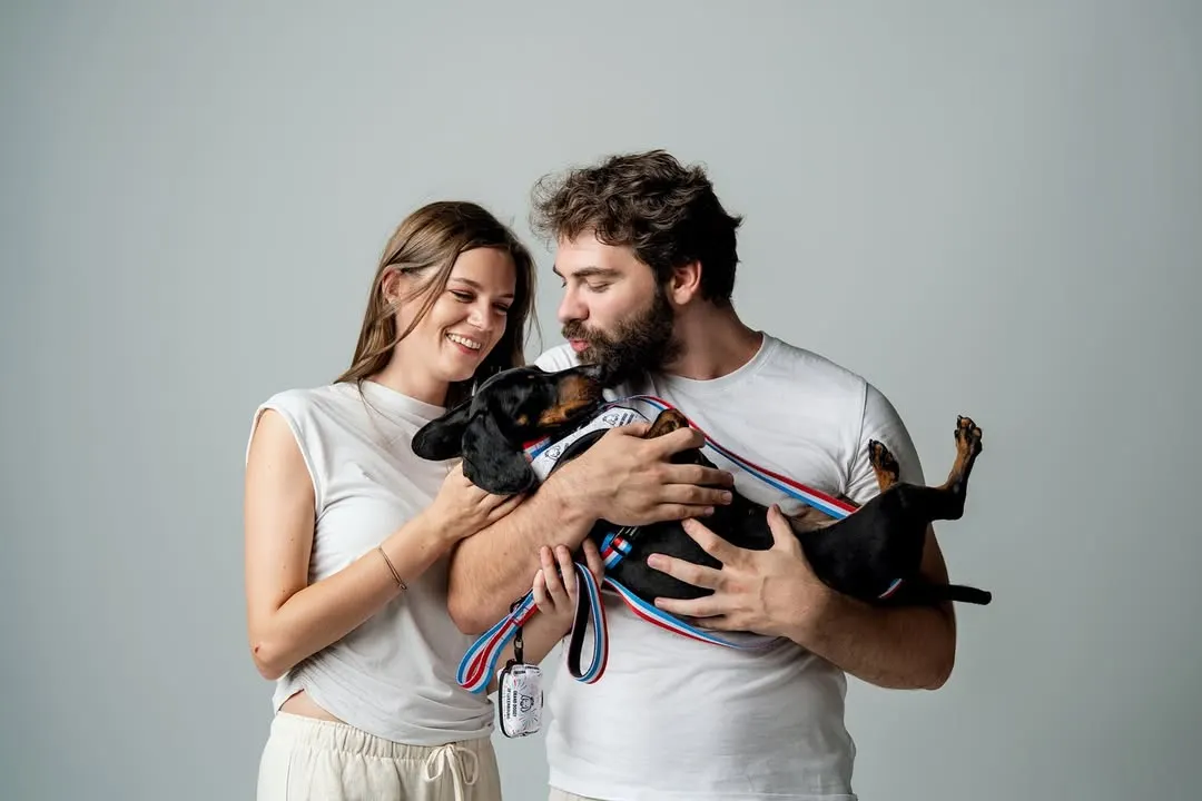 I believe the best product shots tell a story. Here, I captured a genuine moment of connection between a couple and their adorable dachshund, who is modeling a harness from Luxolandshop. This kind of pet product lifestyle photography helps brands connect with their audience on an emotional level.