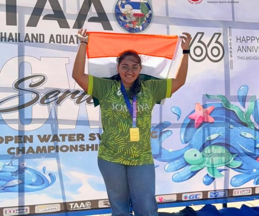 We are proud to see our athletes excel on the global stage. Here, Hazel Raikundalia of K. J. Somaiya Medical College represents India, securing first place in her age group at the 3rd Thailand Open Water Swimming Championships. Her performance is a testament to our world-class aquatics training.