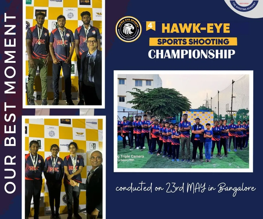 We celebrate the remarkable achievements of our team at the Hawk-Eye Sports Shooting Championship. Our members' success is a testament to their dedication and the high-caliber competitive shooting training we offer.
