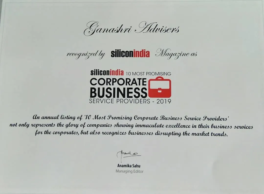We were proud to be recognized by SiliconIndia Magazine as one of the '10 Most Promising Corporate Business Service Providers'. This award is a testament to our commitment to delivering excellent service.