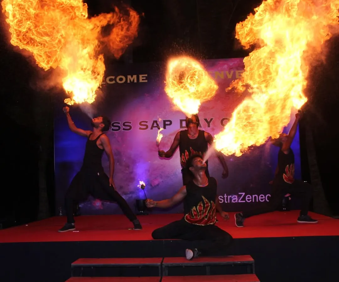 Feel the heat with our spectacular fire breathing act. Our trained performers create a breathtaking display of fire and skill, adding a serious wow-factor and an element of thrilling danger to corporate events, weddings, and festivals.