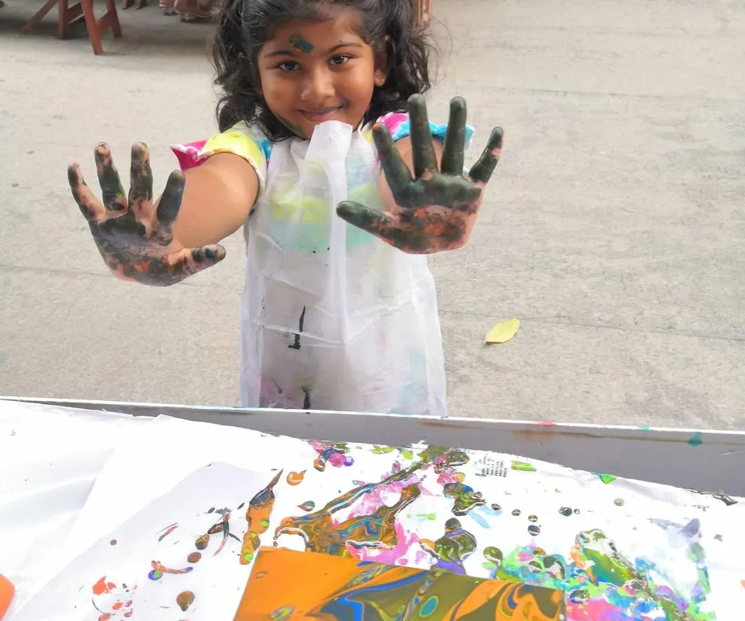This is what pure, messy joy looks like. My workshops are a space to let go of perfection and just have fun with paint, no matter your age or experience level.
