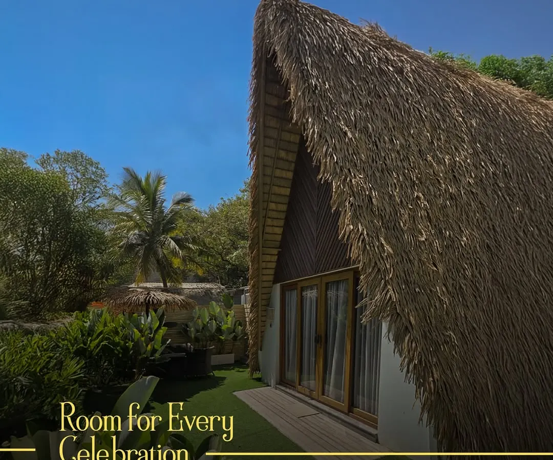 Our iconic A-Frame cottages offer a unique stay. With thatched roofs and private green spaces, they provide a perfect blend of rustic charm and modern comfort for any celebration or getaway.