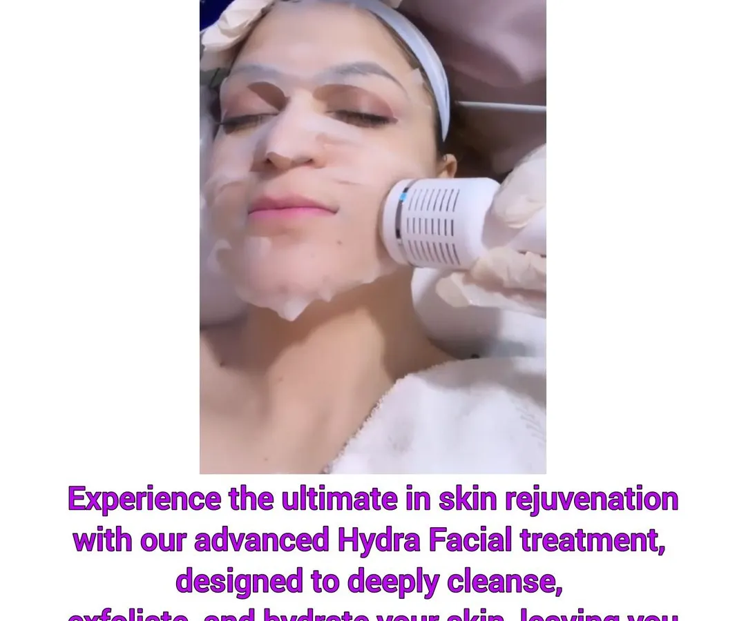 A client experiencing the deep cleansing and hydrating vortex of our popular HydraFacial. This treatment removes impurities while infusing the skin with nourishing serums for an instant, radiant glow.