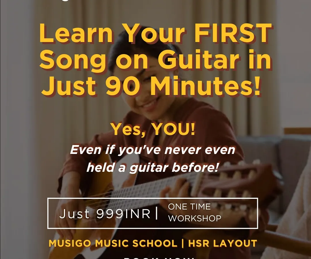 Yes, you can! We created this 90-minute beginner guitar workshop to prove that anyone can learn to play a song. This is the perfect, low-pressure start to your musical journey.