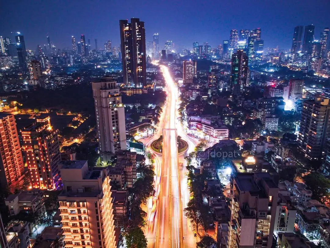 An aerial long exposure of a major Mumbai artery at night. I used my drone to rise above the chaos, transforming the dense traffic into flowing rivers of light that highlight the city's constant motion.