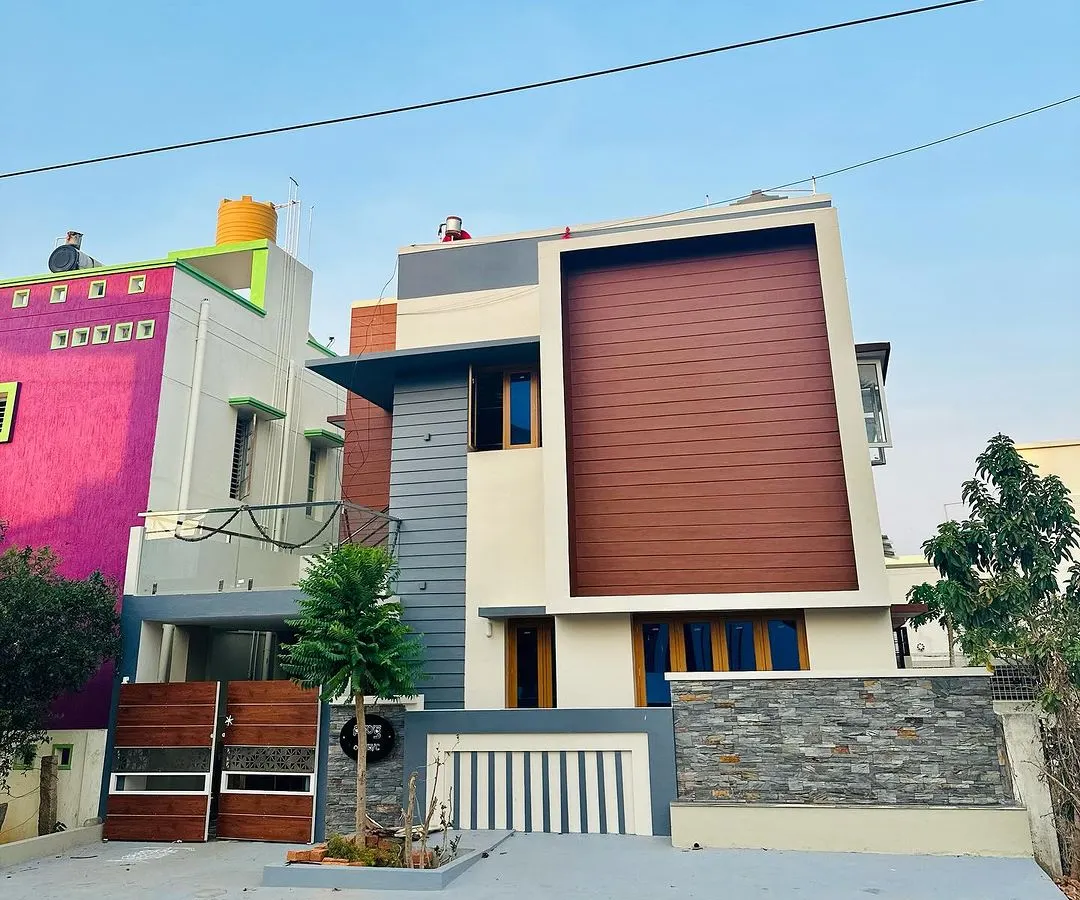 Here is the finished exterior of a residential project, built from one of my designs. Seeing the 3D render become a real home for my client is the most rewarding part of my work. This demonstrates my end-to-end design and build management service.