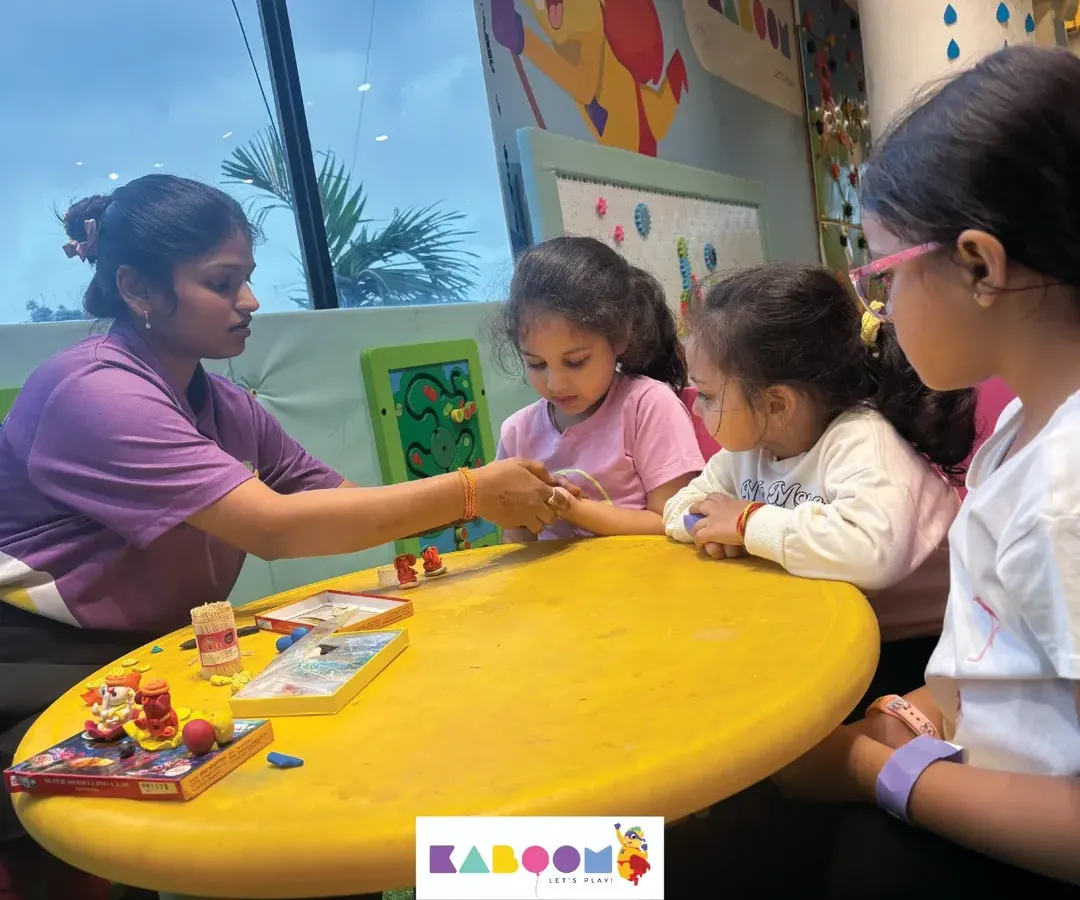 Watch as little hands get creative during our Ganesh Chaturthi workshop. Here, children are learning to sculpt their own eco-friendly Ganesha idols from clay with guidance from our friendly staff.