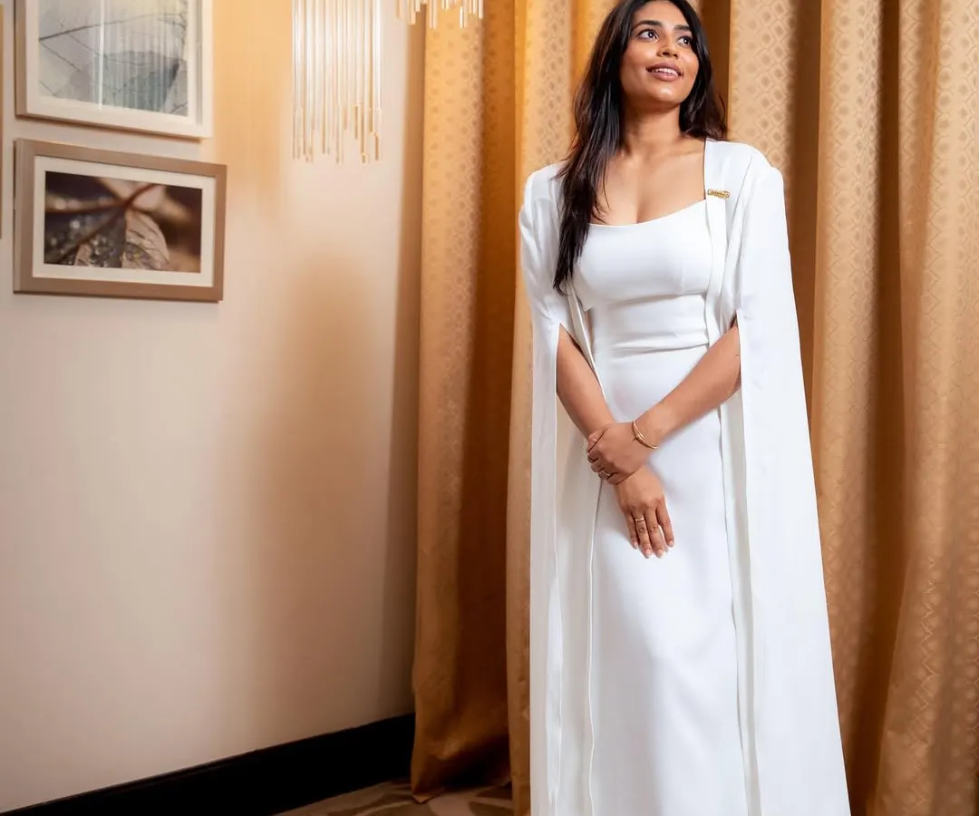 It was an honor to dress the talented Sapthami Gowda for the SIIMA awards. This elegant white gown with a flowing cape was designed to make a statement, reflecting her grace and strength. Creating outfits for such important milestones is what I live for.
