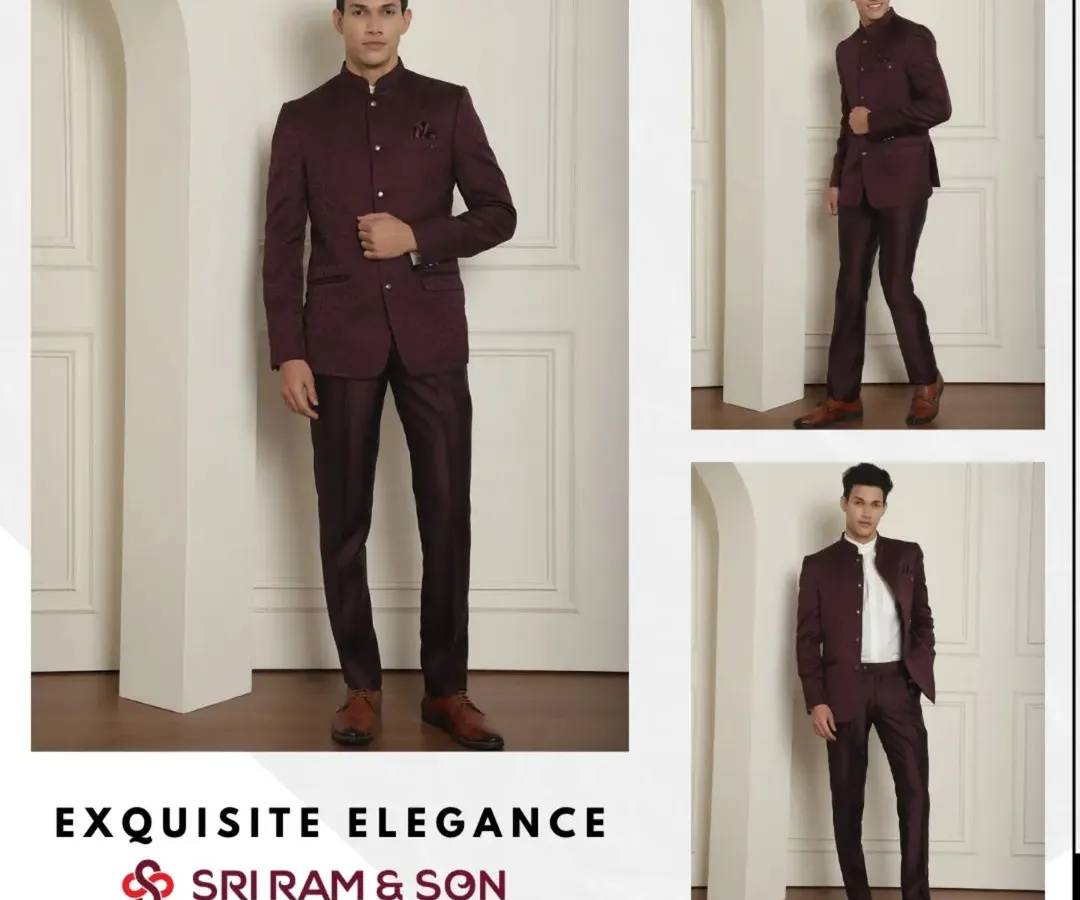 Embrace royal elegance with our exquisite maroon Bandhgala. The rich fabric and tailored fit create a powerful silhouette, perfect for making a grand entrance at a wedding or formal celebration. This is heritage, reimagined for you.