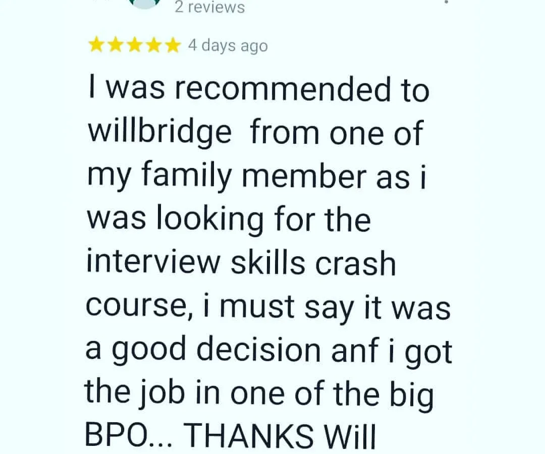 For me, the ultimate goal is seeing my students succeed. This student joined my interview skills crash course and landed a job in a top BPO. This is the kind of tangible result I aim for with every person who walks through my door.