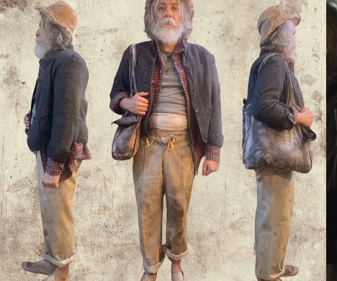 This is the complete character breakdown for an Infinix ad campaign. I designed this layered, weathered look from all angles to build a believable persona, ensuring every detail from the worn jacket to the dirt-stained trousers contributed to his backstory.