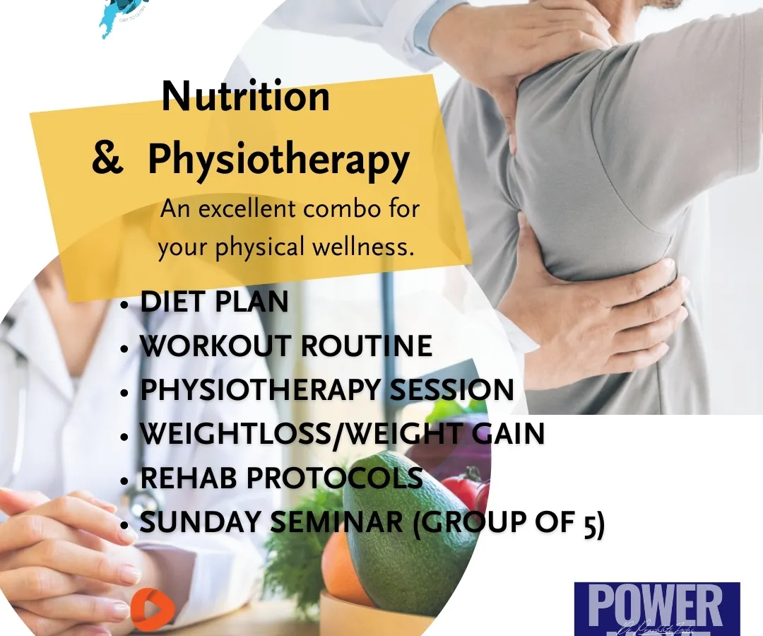 This is my complete athlete support system. I offer custom diet plans for weight management, targeted workout routines, and physiotherapy sessions. It's a full package for your physical wellness, designed for fighters.