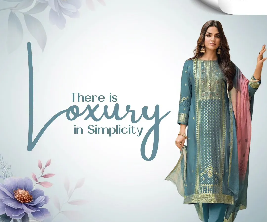 Simplicity is the heart of true elegance. I tailored this teal blue straight-cut suit with subtle gold brocade work to create a sophisticated and comfortable outfit. It’s a perfect example of how a classic silhouette, when fitted correctly, becomes a timeless addition to your wardrobe.