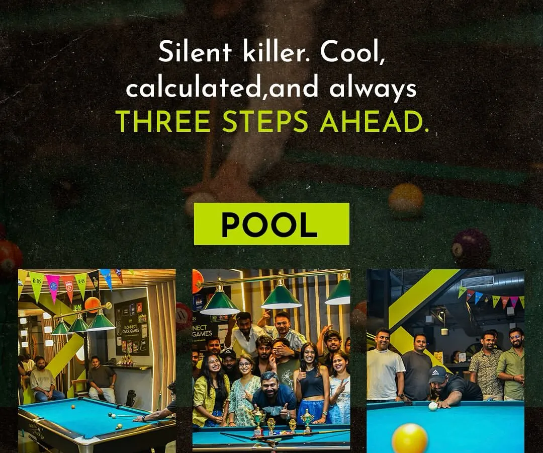 We're a gamebar for a reason. Rack 'em up at our pool tables, where the vibe is always cool, calculated, and three steps ahead of the competition.