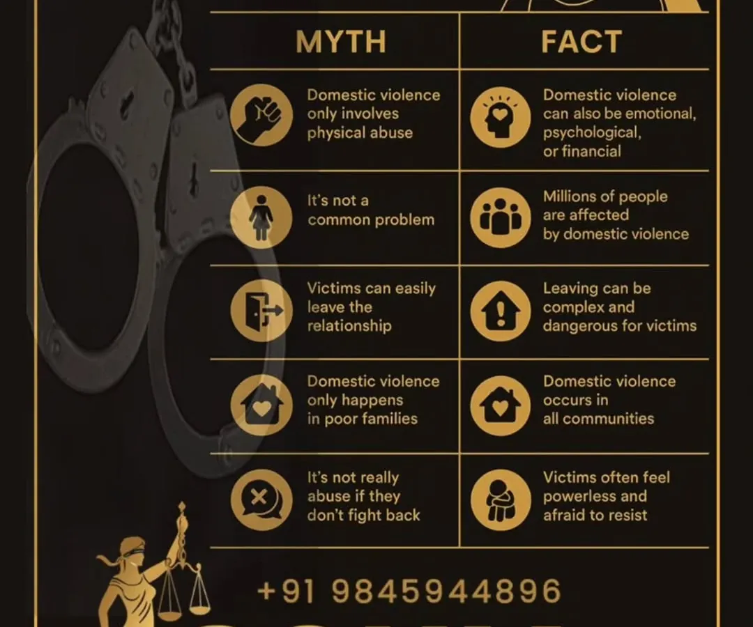 Domestic violence is surrounded by harmful myths that prevent victims from seeking help. It's crucial to understand that abuse is not just physical; it includes emotional, psychological, and financial control. It affects people across all communities, and leaving an abusive relationship is a complex and often dangerous process. I help clients navigate these difficult situations with facts and legal support.