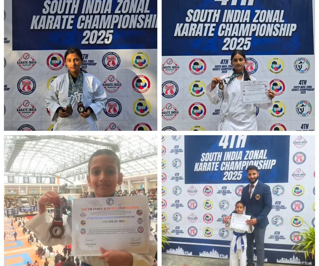 We celebrate every victory, big or small. Here are some of our dedicated students showcasing their well deserved medals and certificates from the 4th South India Zonal Karate Championship.